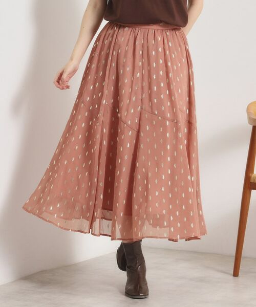 ITS'DEMO / イッツデモ スカート | 【手洗い可／ウエストゴム】箔プリントフレアスカート | 詳細5