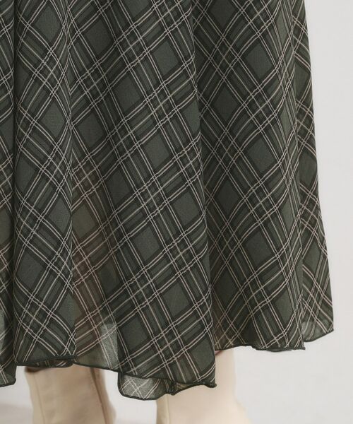 ITS'DEMO / イッツデモ ロング・マキシ丈スカート | 【手洗い可／ウエストゴム】シアーチェックフレアスカート | 詳細18