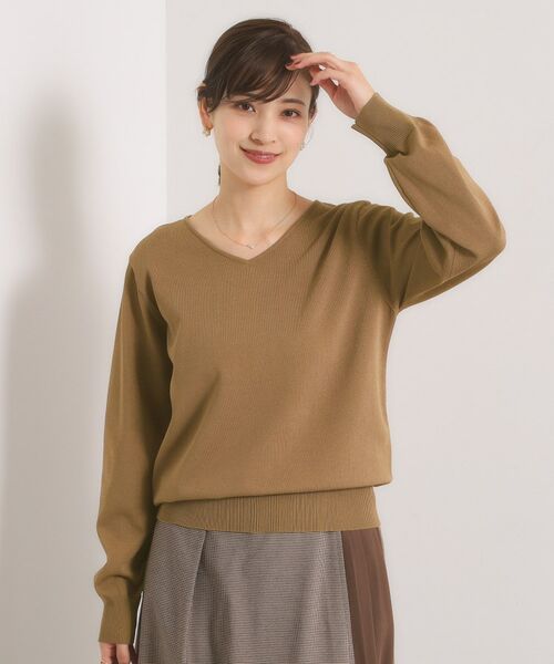 ITS'DEMO / イッツデモ ニット・セーター | 【縮みに強い／洗濯機OK】Vネックニットプルオーバー | 詳細11