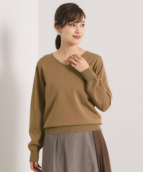 ITS'DEMO / イッツデモ ニット・セーター | 【縮みに強い／洗濯機OK】Vネックニットプルオーバー | 詳細12