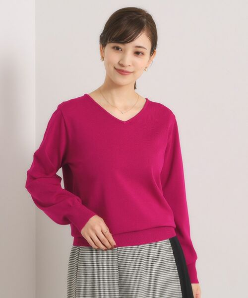 ITS'DEMO / イッツデモ ニット・セーター | 【縮みに強い／洗濯機OK】Vネックニットプルオーバー | 詳細15