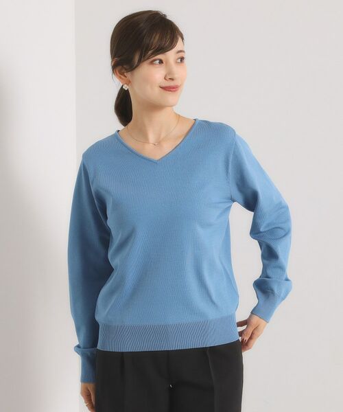 ITS'DEMO / イッツデモ ニット・セーター | 【縮みに強い／洗濯機OK】Vネックニットプルオーバー | 詳細20