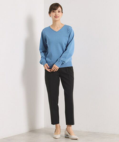 ITS'DEMO / イッツデモ ニット・セーター | 【縮みに強い／洗濯機OK】Vネックニットプルオーバー | 詳細21