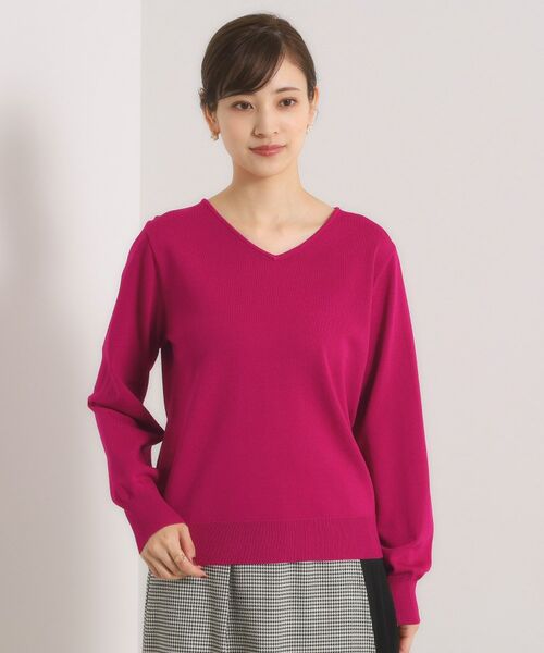 ITS'DEMO / イッツデモ ニット・セーター | 【縮みに強い／洗濯機OK】Vネックニットプルオーバー | 詳細23