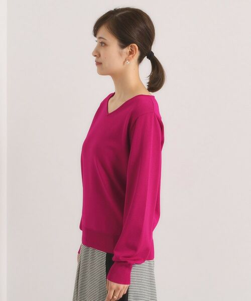 ITS'DEMO / イッツデモ ニット・セーター | 【縮みに強い／洗濯機OK】Vネックニットプルオーバー | 詳細24