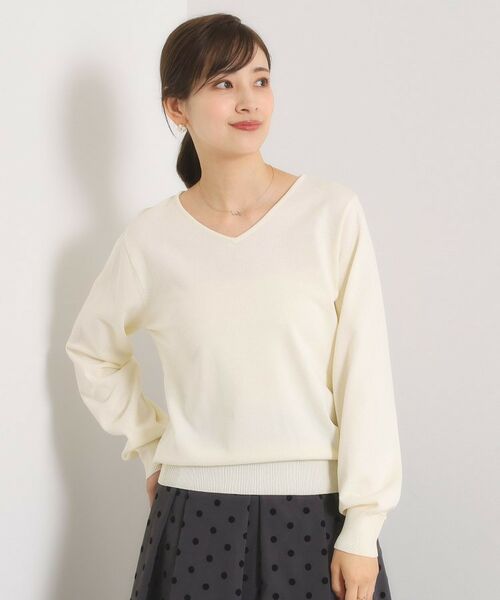 ITS'DEMO / イッツデモ ニット・セーター | 【縮みに強い／洗濯機OK】Vネックニットプルオーバー | 詳細4