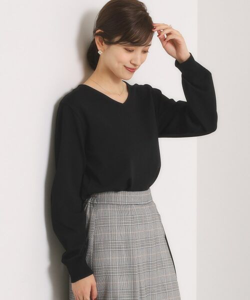 ITS'DEMO / イッツデモ ニット・セーター | 【縮みに強い／洗濯機OK】Vネックニットプルオーバー | 詳細8