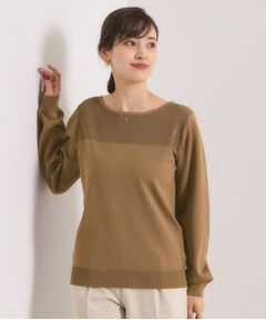 ITS'DEMO / イッツデモ ニット・セーター | 【縮みに強い／洗濯機OK】編地切替ニットプルオーバー