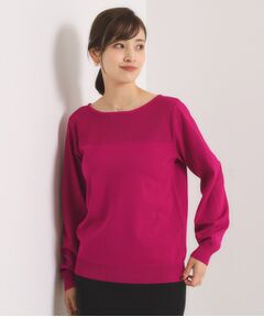 ITS'DEMO / イッツデモ ニット・セーター | 【縮みに強い／洗濯機OK】編地切替ニットプルオーバー