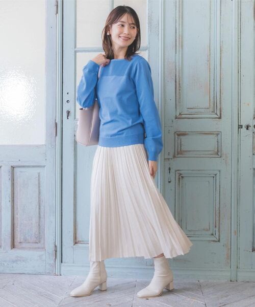 ITS'DEMO / イッツデモ ニット・セーター | 【縮みに強い／洗濯機OK】編地切替ニットプルオーバー | 詳細1