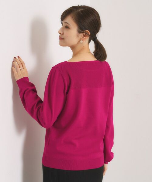 ITS'DEMO / イッツデモ ニット・セーター | 【縮みに強い／洗濯機OK】編地切替ニットプルオーバー | 詳細15