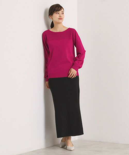 ITS'DEMO / イッツデモ ニット・セーター | 【縮みに強い／洗濯機OK】編地切替ニットプルオーバー | 詳細16