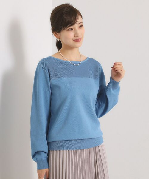 ITS'DEMO / イッツデモ ニット・セーター | 【縮みに強い／洗濯機OK】編地切替ニットプルオーバー | 詳細19