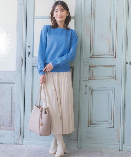 ITS'DEMO / イッツデモ ニット・セーター | 【縮みに強い／洗濯機OK】編地切替ニットプルオーバー | 詳細2