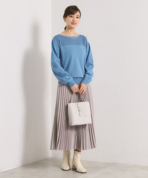 ITS'DEMO / イッツデモ ニット・セーター | 【縮みに強い／洗濯機OK】編地切替ニットプルオーバー | 詳細20