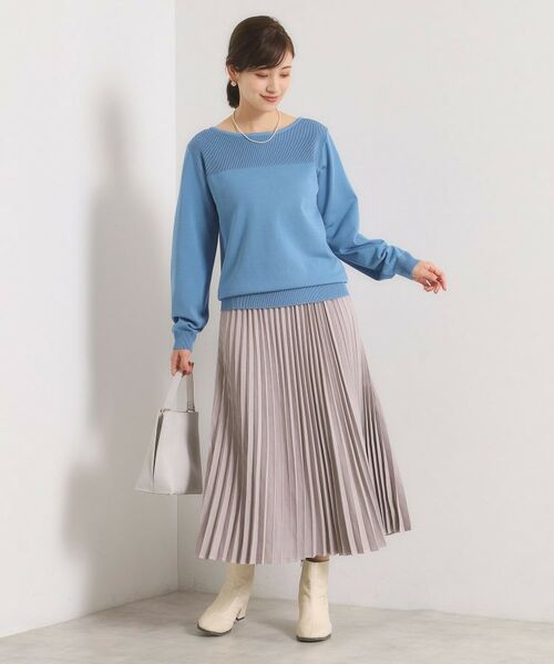 ITS'DEMO / イッツデモ ニット・セーター | 【縮みに強い／洗濯機OK】編地切替ニットプルオーバー | 詳細21