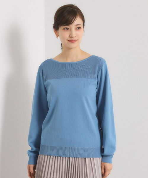 ITS'DEMO / イッツデモ ニット・セーター | 【縮みに強い／洗濯機OK】編地切替ニットプルオーバー | 詳細23