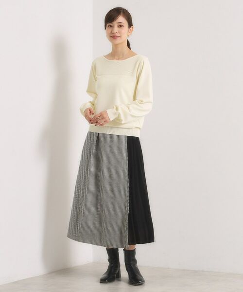 ITS'DEMO / イッツデモ ニット・セーター | 【縮みに強い／洗濯機OK】編地切替ニットプルオーバー | 詳細4