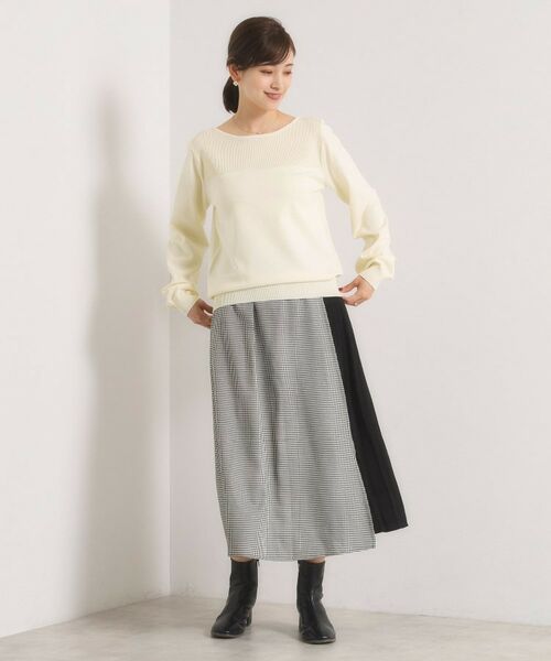 ITS'DEMO / イッツデモ ニット・セーター | 【縮みに強い／洗濯機OK】編地切替ニットプルオーバー | 詳細5