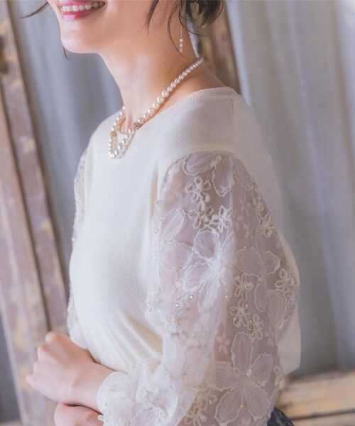 ITS'DEMO / イッツデモ ニット・セーター | 【手洗い可】立体レース袖ニット | 詳細3