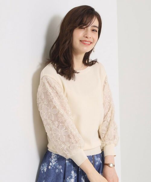 ITS'DEMO / イッツデモ ニット・セーター | 【手洗い可】立体レース袖ニット | 詳細4
