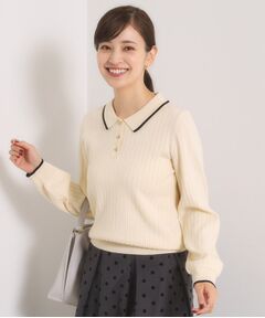 ITS'DEMO / イッツデモ ニット・セーター | 【手洗い可】配色ポロ襟リブニット