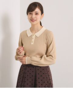 ITS'DEMO / イッツデモ ニット・セーター | 【手洗い可】配色ポロ襟リブニット