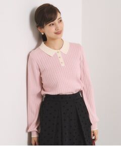 ITS'DEMO / イッツデモ ニット・セーター | 【手洗い可】配色ポロ襟リブニット