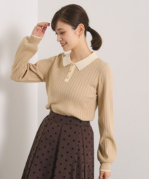 ITS'DEMO / イッツデモ ニット・セーター | 【手洗い可】配色ポロ襟リブニット | 詳細11