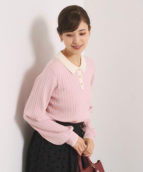 ITS'DEMO / イッツデモ ニット・セーター | 【手洗い可】配色ポロ襟リブニット | 詳細16