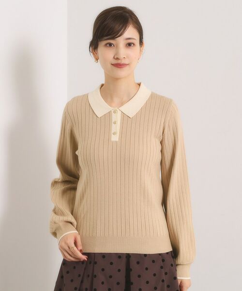 ITS'DEMO / イッツデモ ニット・セーター | 【手洗い可】配色ポロ襟リブニット | 詳細19