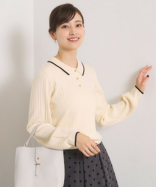 ITS'DEMO / イッツデモ ニット・セーター | 【手洗い可】配色ポロ襟リブニット | 詳細3