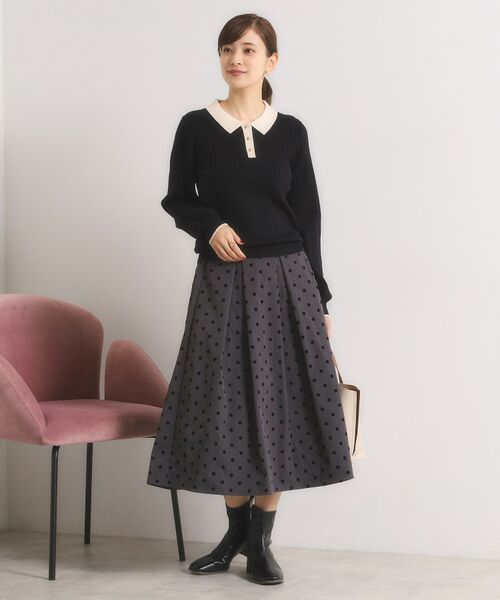 ITS'DEMO / イッツデモ ニット・セーター | 【手洗い可】配色ポロ襟リブニット | 詳細9