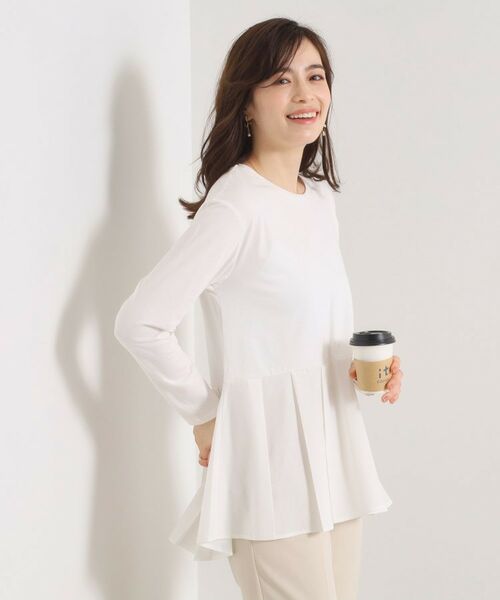 ITS'DEMO / イッツデモ カットソー | 【洗濯機OK】布帛コンビ天竺トップス | 詳細1