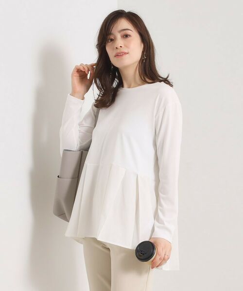 ITS'DEMO / イッツデモ カットソー | 【洗濯機OK】布帛コンビ天竺トップス | 詳細3