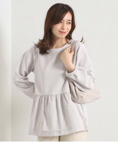 ITS'DEMO / イッツデモ カットソー | 【手洗い可】異素材切替リップルプルオーバー