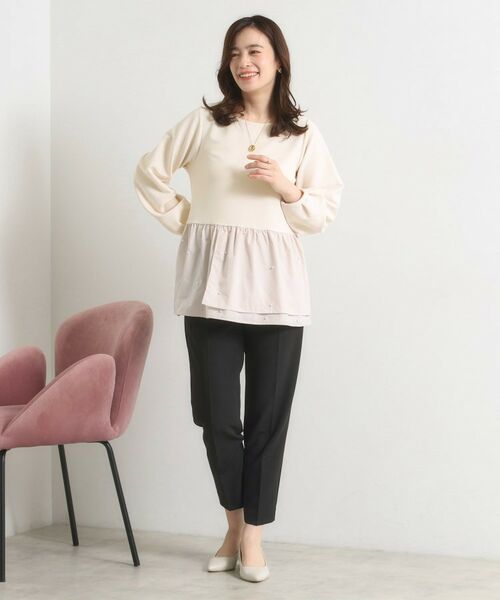 ITS'DEMO / イッツデモ カットソー | 【手洗い可】異素材切替リップルプルオーバー | 詳細10