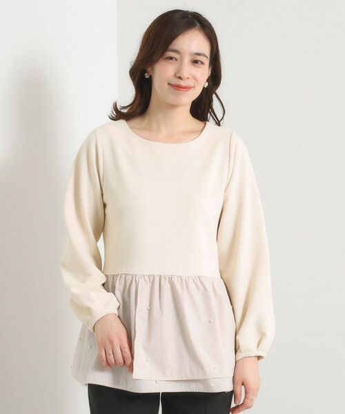 ITS'DEMO / イッツデモ カットソー | 【手洗い可】異素材切替リップルプルオーバー | 詳細13