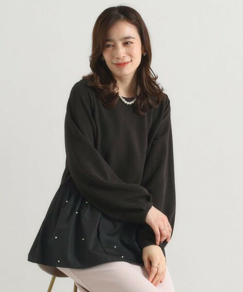 ITS'DEMO / イッツデモ カットソー | 【手洗い可】異素材切替リップルプルオーバー | 詳細6