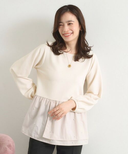 ITS'DEMO / イッツデモ カットソー | 【手洗い可】異素材切替リップルプルオーバー | 詳細9