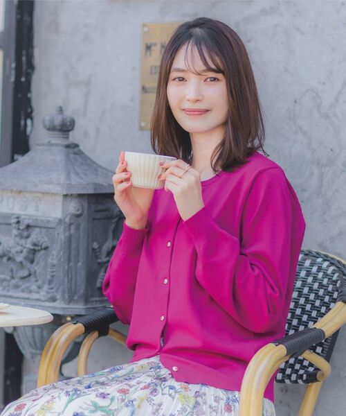 ITS'DEMO / イッツデモ カーディガン・ボレロ | 【縮みに強い／洗濯機OK】クルーニットカーディガン | 詳細4