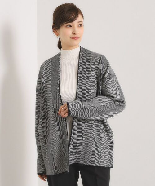 ITS'DEMO / イッツデモ カーディガン・ボレロ | 【手洗い可】Wジャカードコーディガン | 詳細1