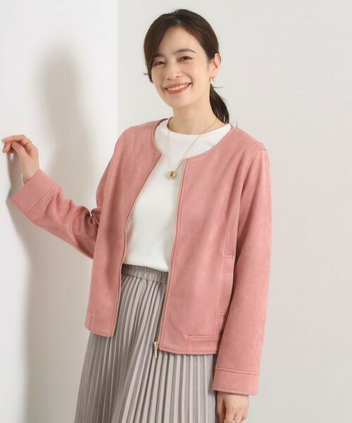 ITS'DEMO / イッツデモ ノーカラージャケット | カットフェイクスエードジャケット | 詳細13