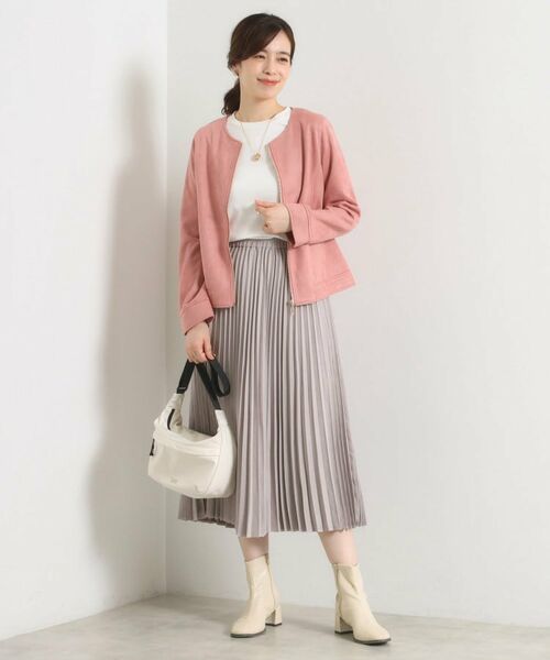 ITS'DEMO / イッツデモ ノーカラージャケット | カットフェイクスエードジャケット | 詳細14