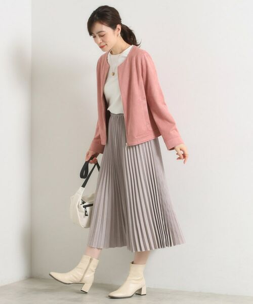 ITS'DEMO / イッツデモ ノーカラージャケット | カットフェイクスエードジャケット | 詳細15