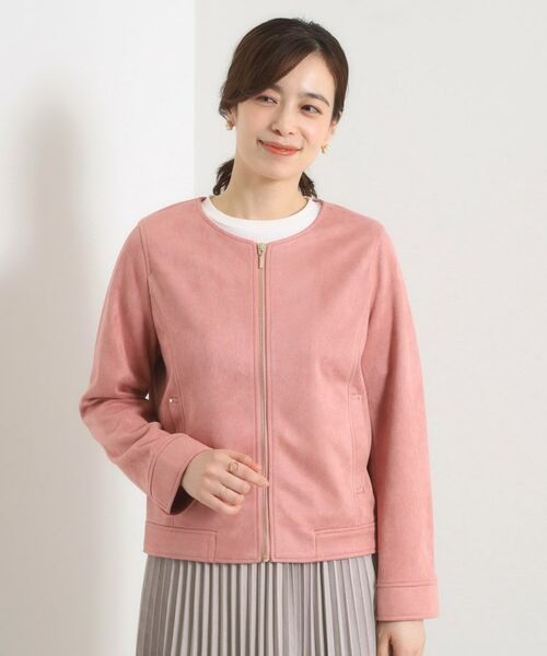 ITS'DEMO / イッツデモ ノーカラージャケット | カットフェイクスエードジャケット | 詳細17