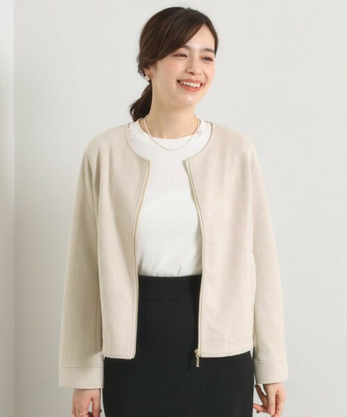 ITS'DEMO / イッツデモ ノーカラージャケット | カットフェイクスエードジャケット | 詳細3