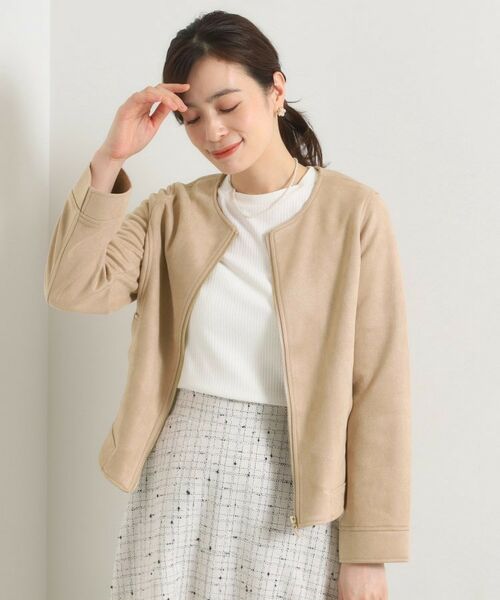 ITS'DEMO / イッツデモ ノーカラージャケット | カットフェイクスエードジャケット | 詳細8