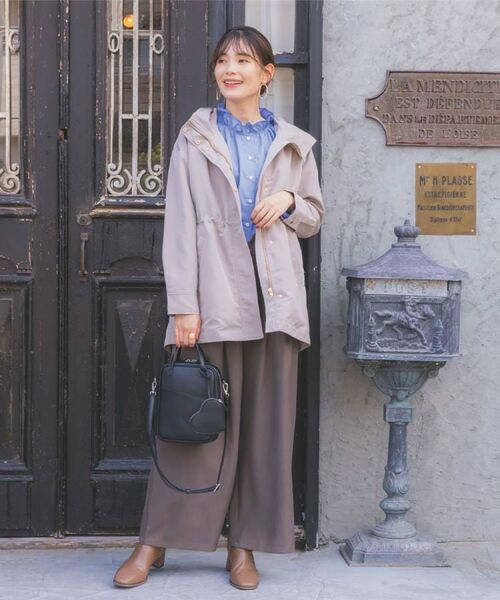 ITS'DEMO / イッツデモ レザーブルゾン・ジャケット | 【撥水/花粉防止/手洗い可】ボアライナー付きミディ丈マウンテンパーカー | 詳細2