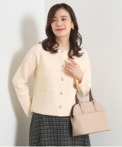 ITS'DEMO / イッツデモ ノーカラージャケット | 【手洗い可】ニットジャケット